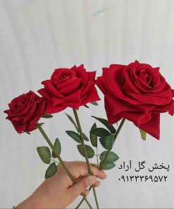 قیمت شاخه گل رز مصنوعی قرمز لاکچری