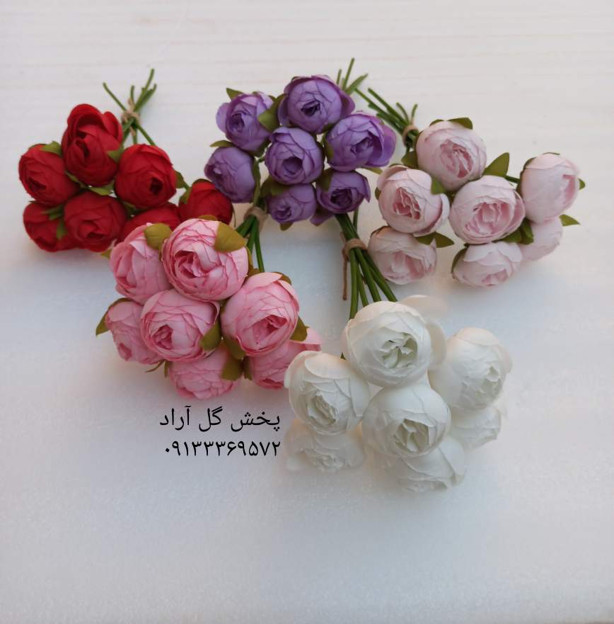 دسته گل پیونی مصنوعی باکیفیت ۷ شاخه 1 دسته گل پیونی مصنوعی