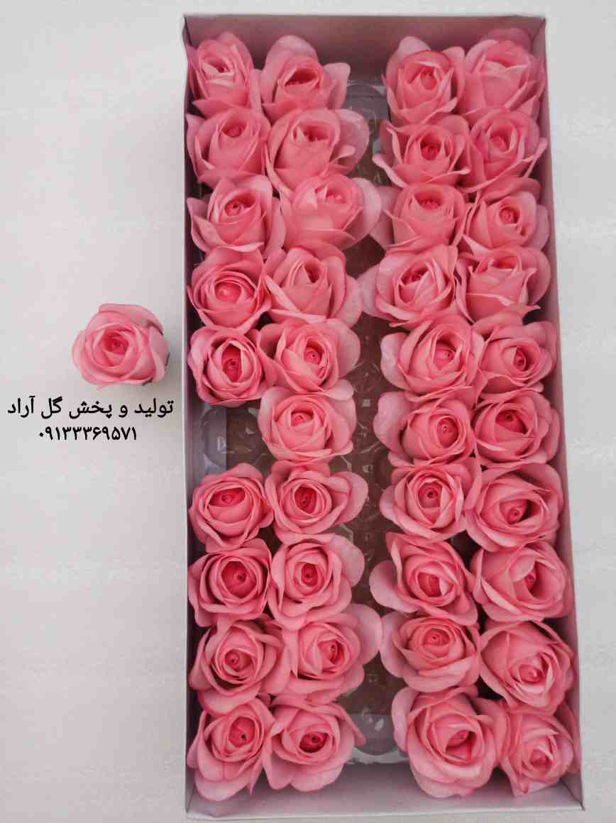 سرگل رز مصنوعی صورتی طرح صابونی با کیفیت 1 سرگل رز مصنوعی صورتی