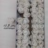 سر گل رز مصنوعی سفید طرح صابونی با کیفیت 2 سر گل رز مصنوعی سفید