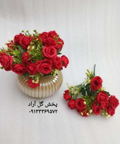 گل مصنوعی ریز رز مینیاتوری قرمز