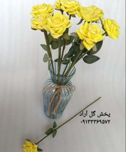قیمت خرید گل رز مصنوعی رنگ زرد خارجی