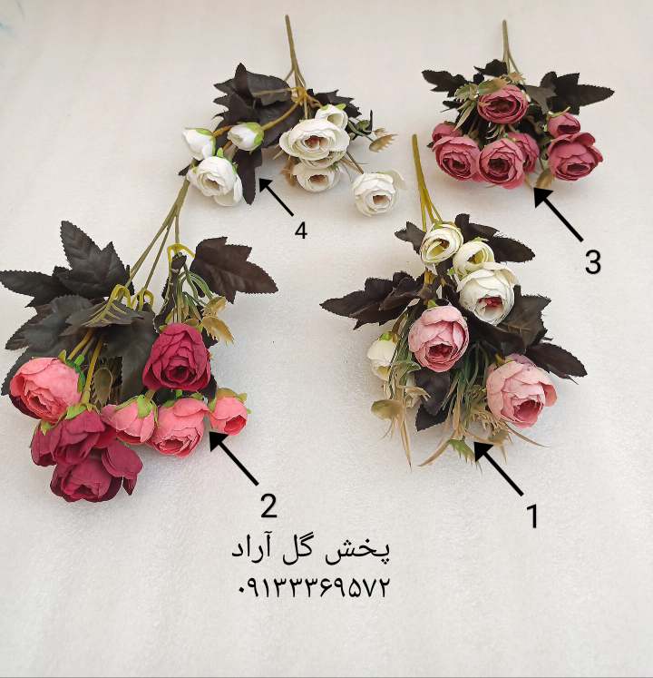بوته گل مصنوعی خارجی نسترن برای گلدان