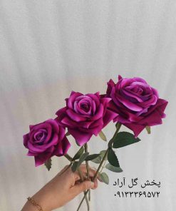 شاخه گل رز مصنوعی بنفش خارجی قابل شستشو